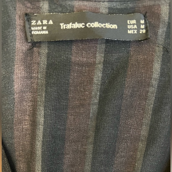 Zara Medium Pink & Black Striped Midi Dress - Picture 3 of 5